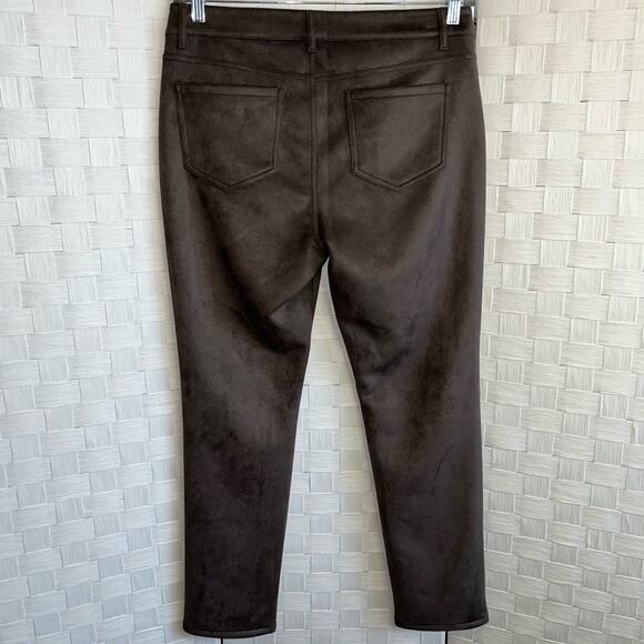 J Jill Womens Faux Suede Pants Size 10 Mocha Brown Beach Boho Contemporary Soft - Picture 9 of 15